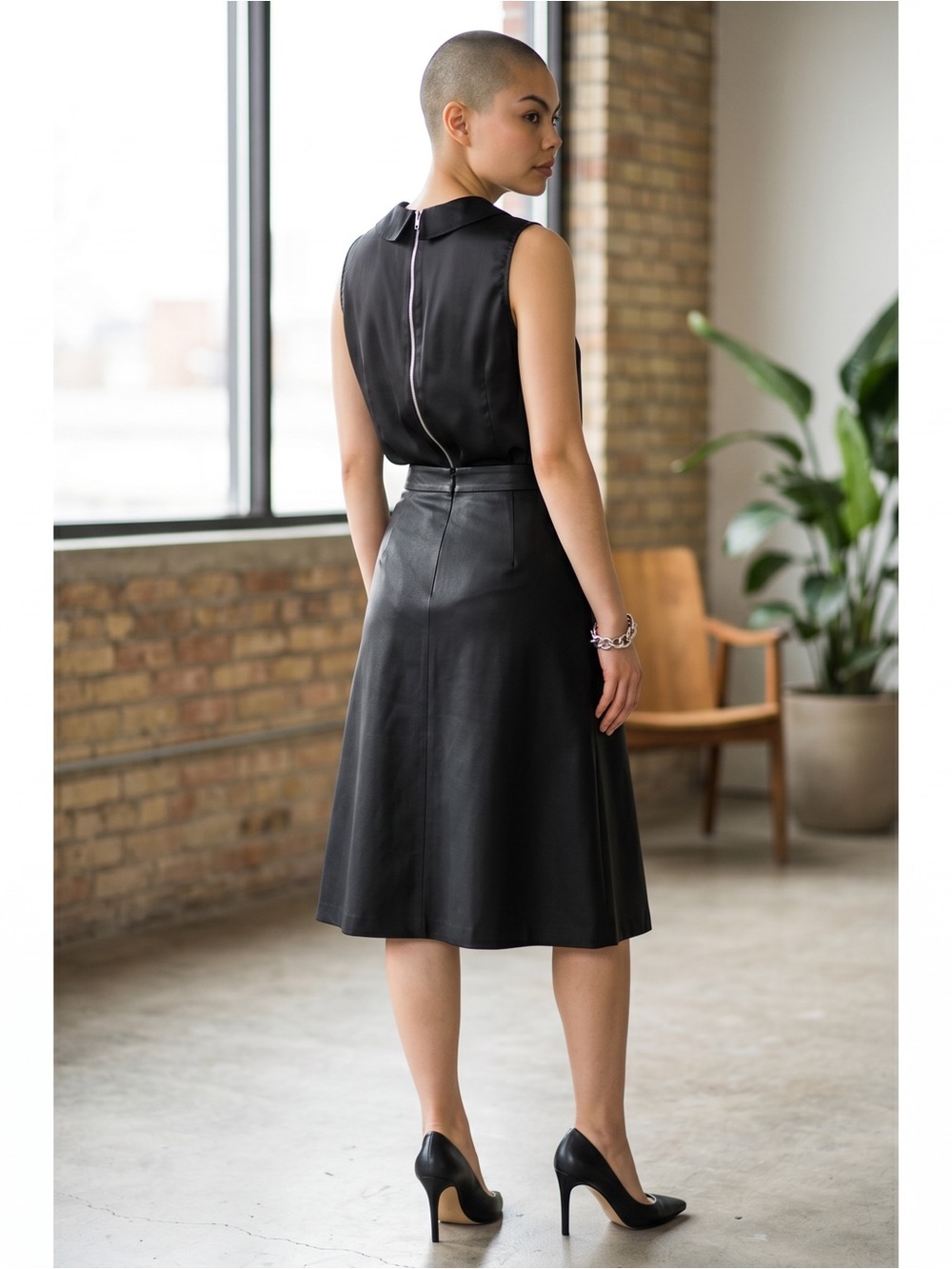Halogen Black Sleeveless Peter Pan Collar Blouse | Size XS